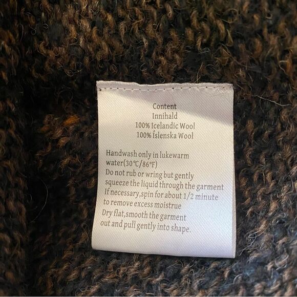 Icelandica Wool Fair Isle Feather Trimmed Sweater Size Small - Picture 5 of 6